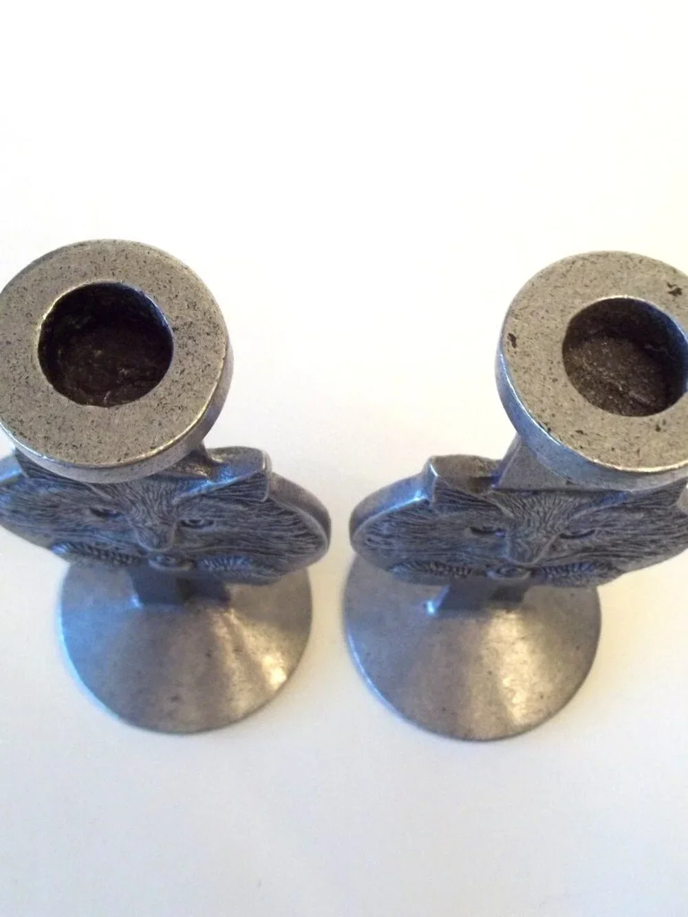 Vintage Cat Candlesticks, Carson Statesmetal, Set of 2, USA 1980s